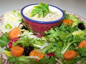 Dip de soja lactofermenté au Moringa et aux olives